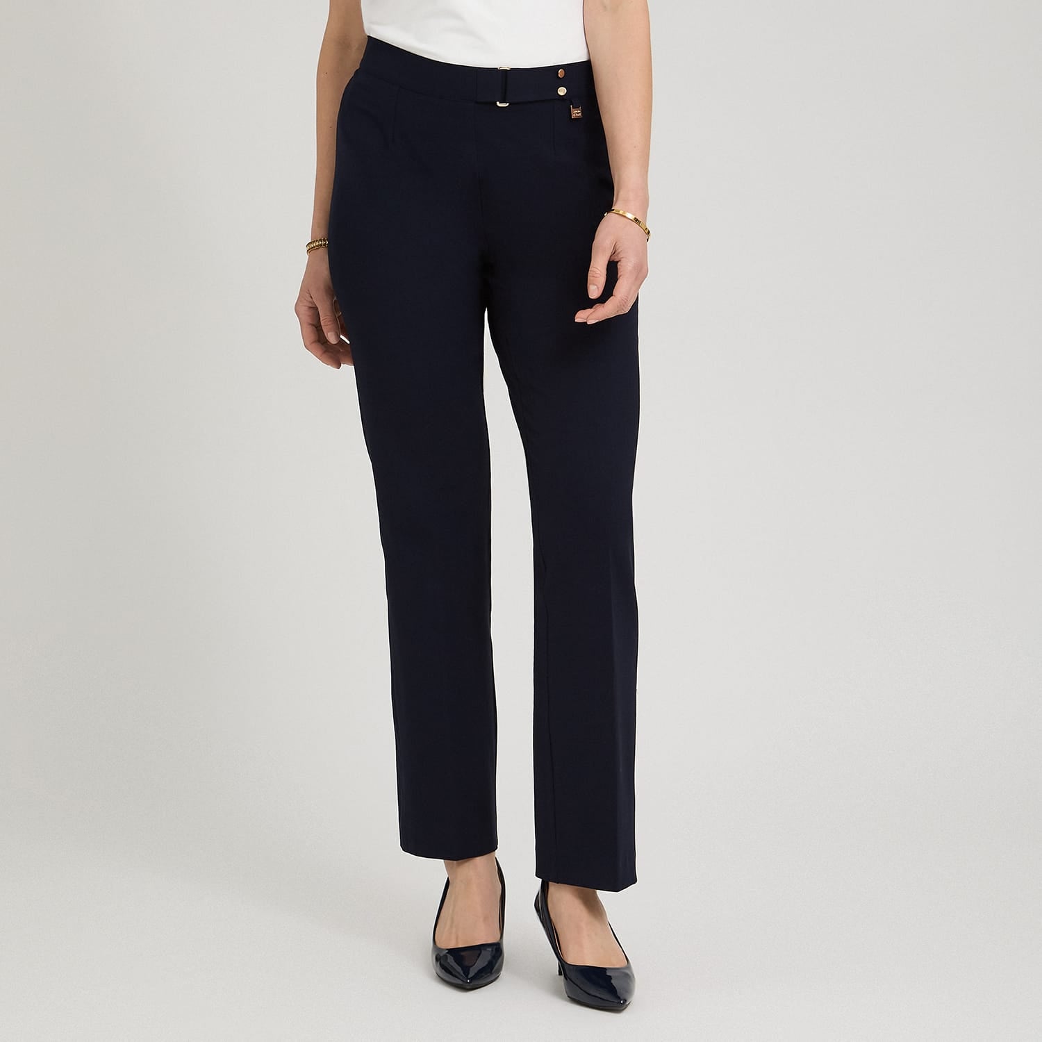 Pantalón Formal Recto Pretina Elasticada Azul